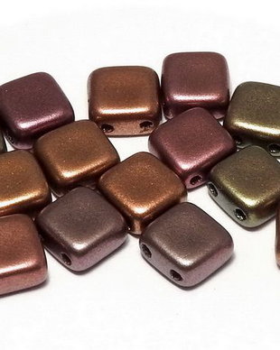 CzechMates Tile, 6x6 mm, Purple Iris Gold-01640