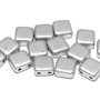 CzechMates Tile, 6x6 mm, Alabaster Metallic Silver-29405