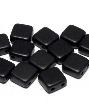 CzechMates Tile, 6x6 mm, Alabaster Metallic Black-29400
