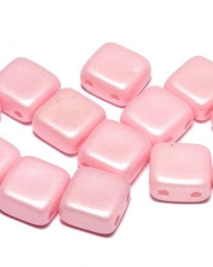 CzechMates Tile, 6x6 mm, Alabaster Pastel Rose-29305