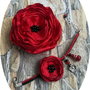 set flori rosii de matase