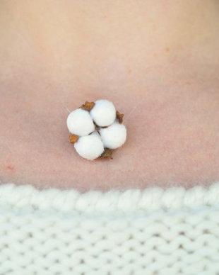 Floarea de bumbac- colier fir transparent