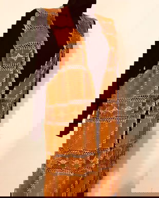 Vesta din piele si fir matase