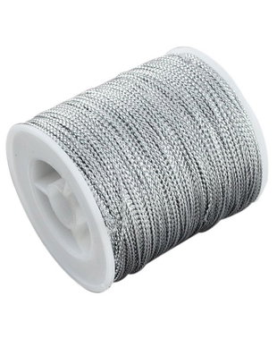 Snur metalic argintiu, 1mm