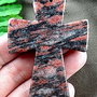 K0507 - Pandantiv, cruce rodonit, 66x48x8mm