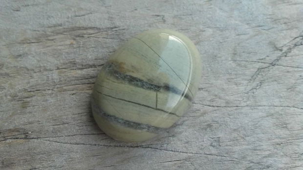 Cabochon silver leaf jasper, 30x22 mm