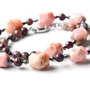 REZERVAT Colier opal roz, turmalina si hematit cu accesorii de argint