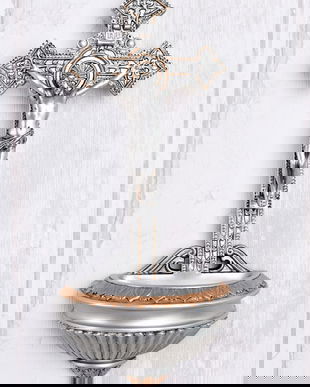 Crucifix din ceramica cu broz cu Isus