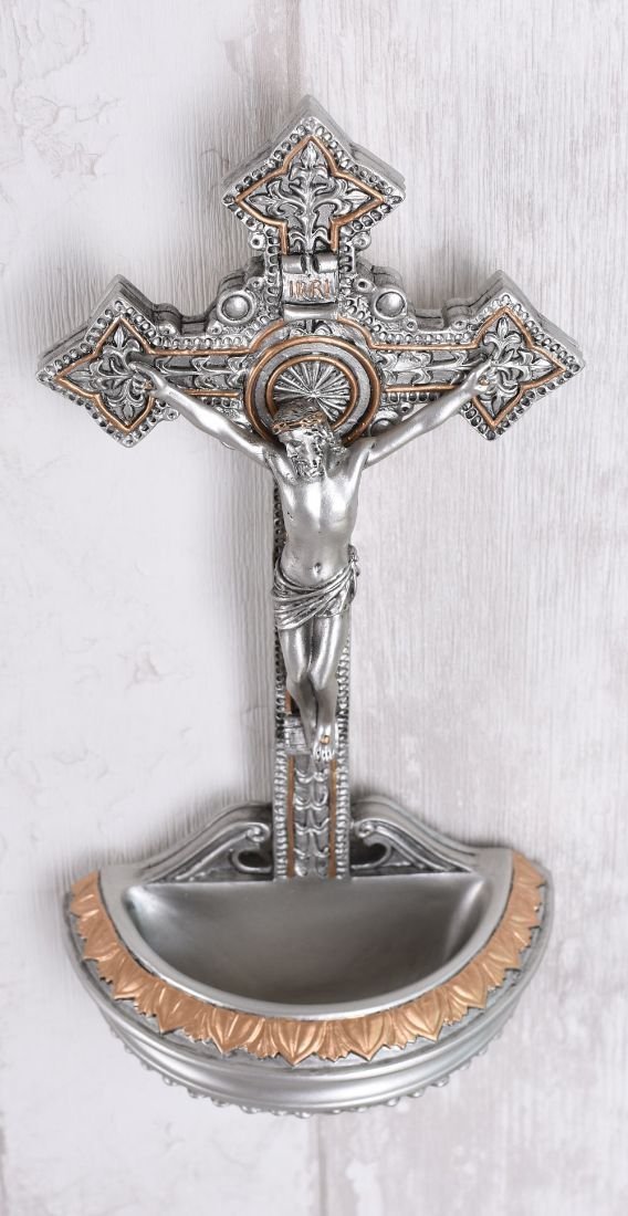 Crucifix din ceramica cu broz cu Isus