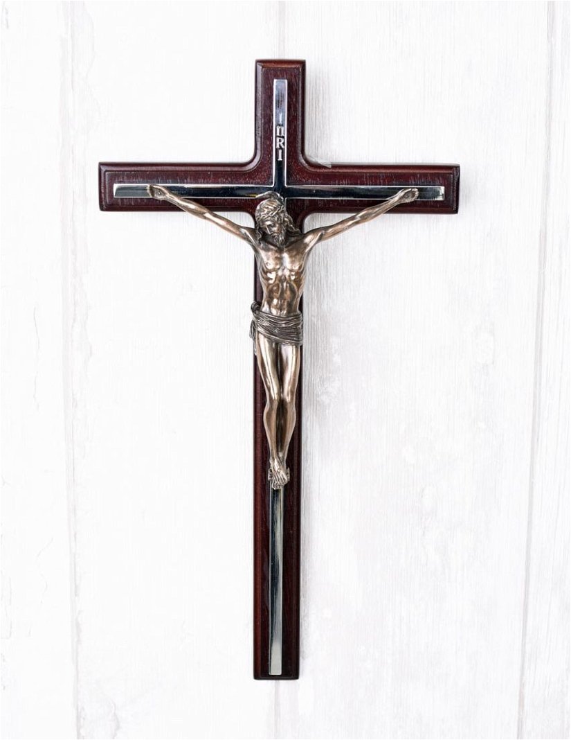 Cruce ceramica cu bronz cu Isus