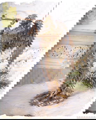 Statueta din ceramica cu broz cu ingeras cu trompeta