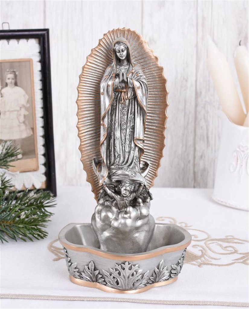 Statueta din ceramica cu bronz cu Fecioara Maria