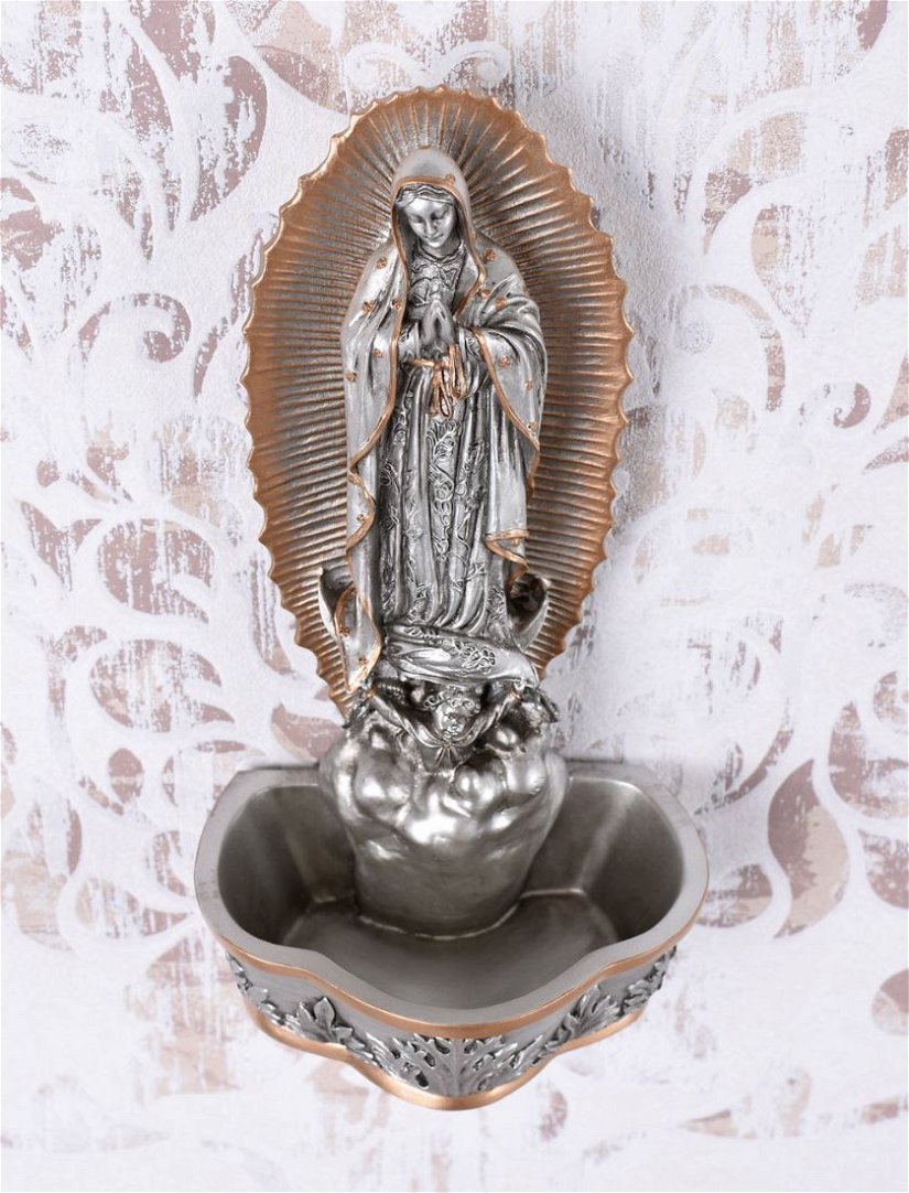 Statueta din ceramica cu bronz cu Fecioara Maria