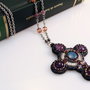 Colier Crucifix cu ametist si angelit