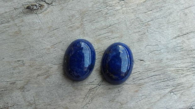 Set 2 cabochoane lapis lazuli, 16x12 mm