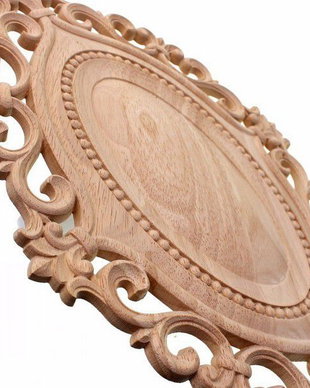 K0460 - (1buc) Blanc, decoratiune, lemn de cauciuc sculptat, natur, nelacuit nevopsit, 22x15cm