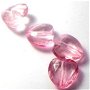 Margele plastic cristal inima roz deschis transparenta