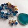 FROZEN LAKE-agate,perle de cultura,argint tibetan