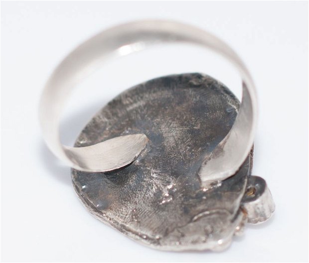 Inel argint 925, cu citrin, alamă si tanzanit fatetat