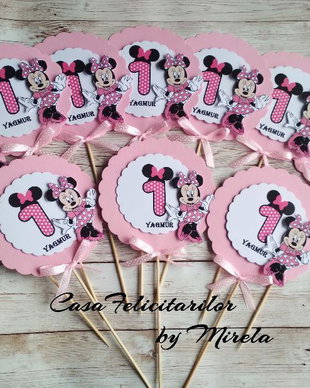 Cifra aniversara Minnie roz