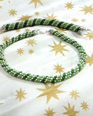 Set colier/brățară verde