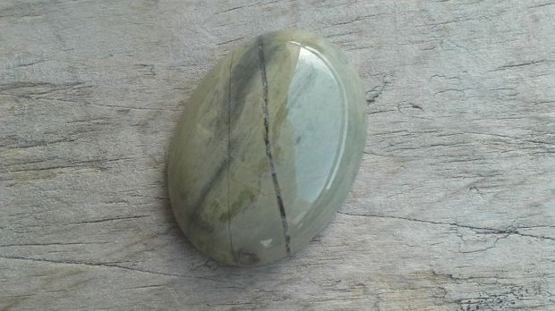 Cabochon silver leaf jasper, 40x30 mm