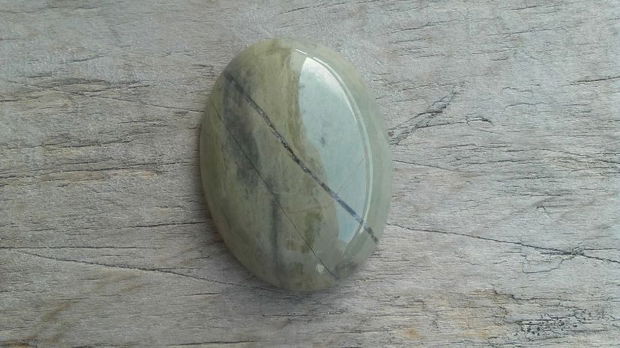 Cabochon silver leaf jasper, 40x30 mm