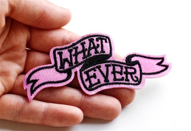 Patch cu broderie  - WHATEVER -  [iron on] - 1 buc