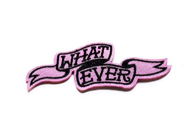 Patch cu broderie  - WHATEVER -  [iron on] - 1 buc