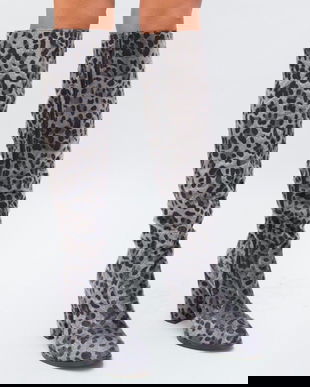 Cizme Amera Gri Leopard