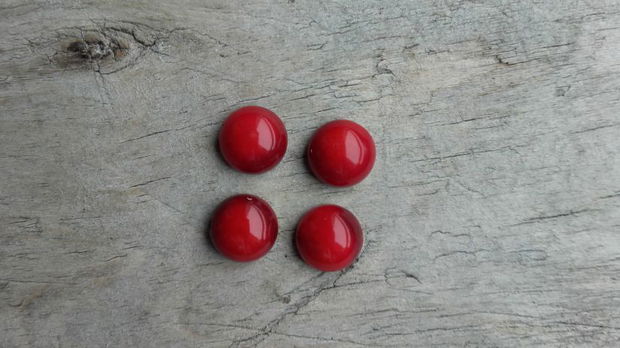 Cabochon coral rosu, 8 mm (2 buc)