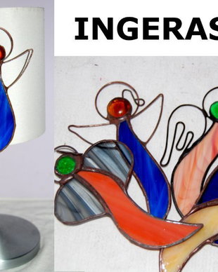 Decoratiune vitraliu Ingeras Craciun