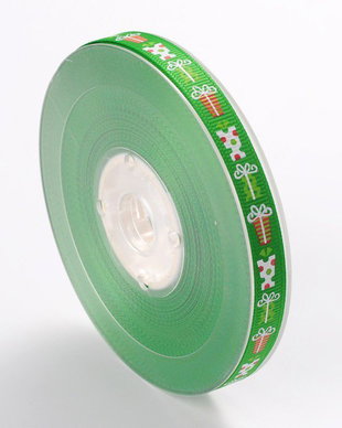 Panglica ripsata grosgrain, 9 mm latime, motive de iarna