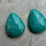 Cabochon amazonit rusesc, 25x18 mm (2 buc)