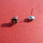 Cercei / Baza cercei din argint .925 antichizat trandafiras cu pin aprox 22x15 mm