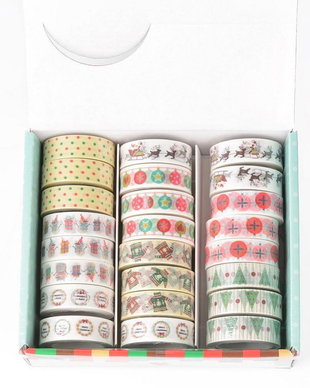 Banda adeziva decorativa cu motive de iarna. Washi tape.