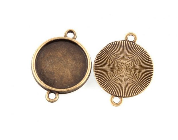 1b. Baza conector cabochon bronz antic, 12mm  CB28 -1636