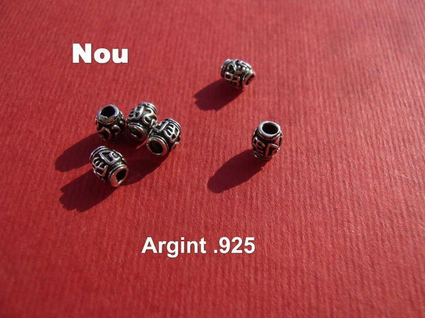 Tubulet din argint .925 partial antichizat aprox 5x4 mm