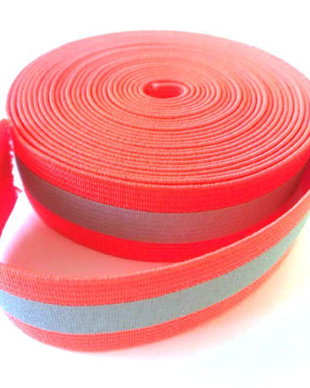 Elastic portocaliu cu banda reflectorizanta. Elastic 2.5 cm lățime