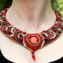 Set colier, bratara si cercei Red Heart