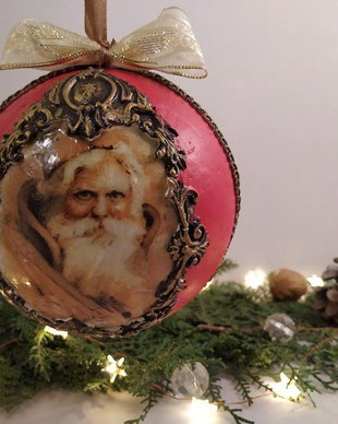 Glob mare Vintage Santa