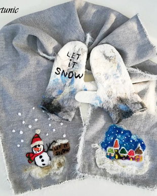 Vandut - Set Fular si manusi - Let it snow!
