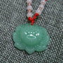 K0349 - Pandantiv, amuleta, jad, verde, nufar, 31x25x9mm
