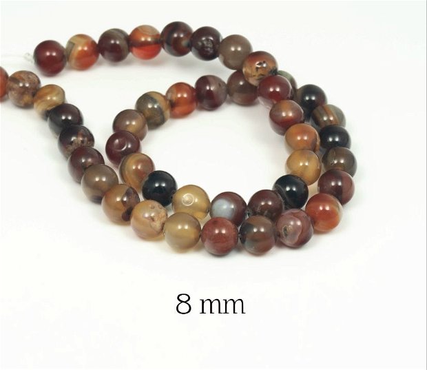 Agate naturale, 8 mm, AGS05