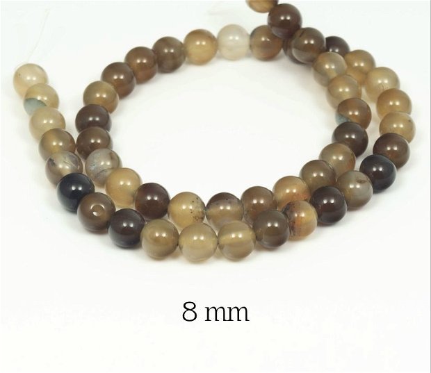 Agate naturale, 8 mm, AGS07