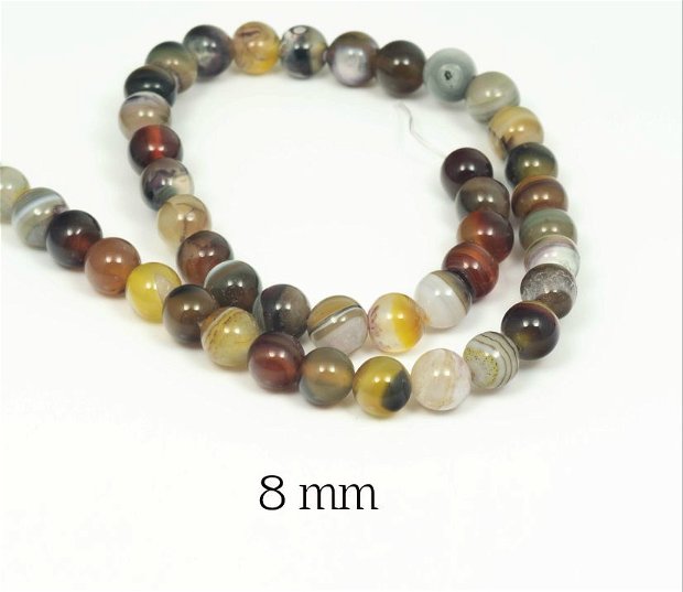 Agate naturale, 8 mm, AGS08