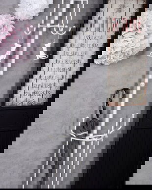 Cuier pom din fier forjat antik white