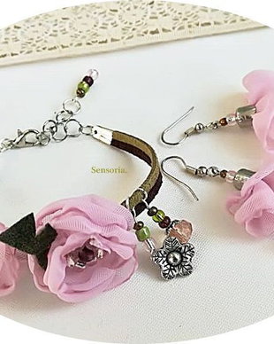set floral roz diafan
