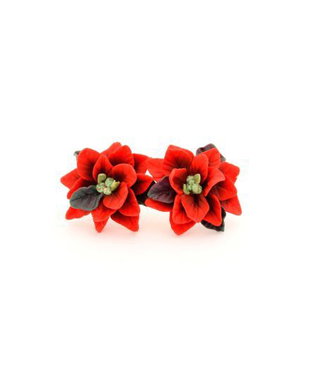 Poinsettia- cercei surub