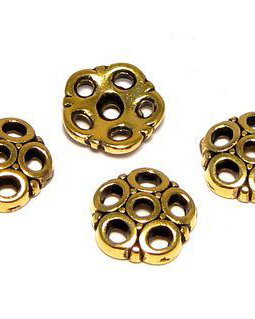 Capacel metalic, auriu antichizat, 8x2 mm
